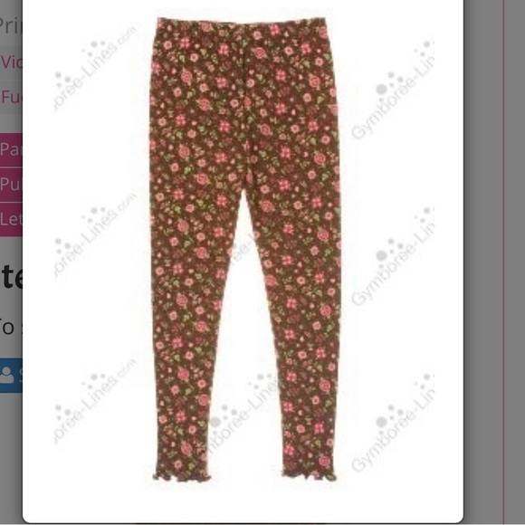 NWT Gymboree Tyrolean Lure Brown Floral Leggings  2005  Size 5 - Picture 2 of 6